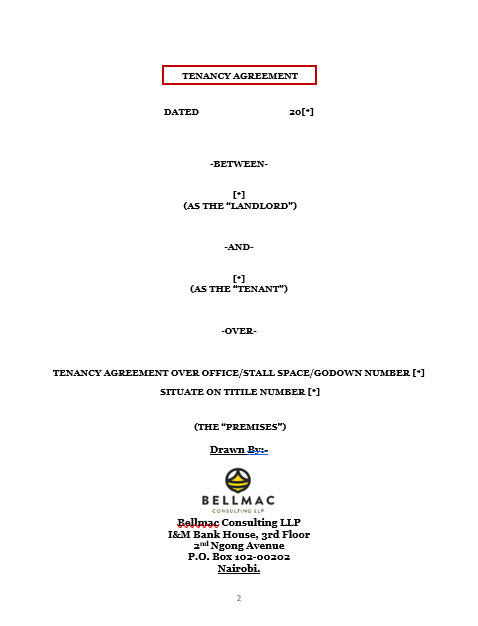 1 year Tenancy Agreement for office ,stall space between Companies document preview